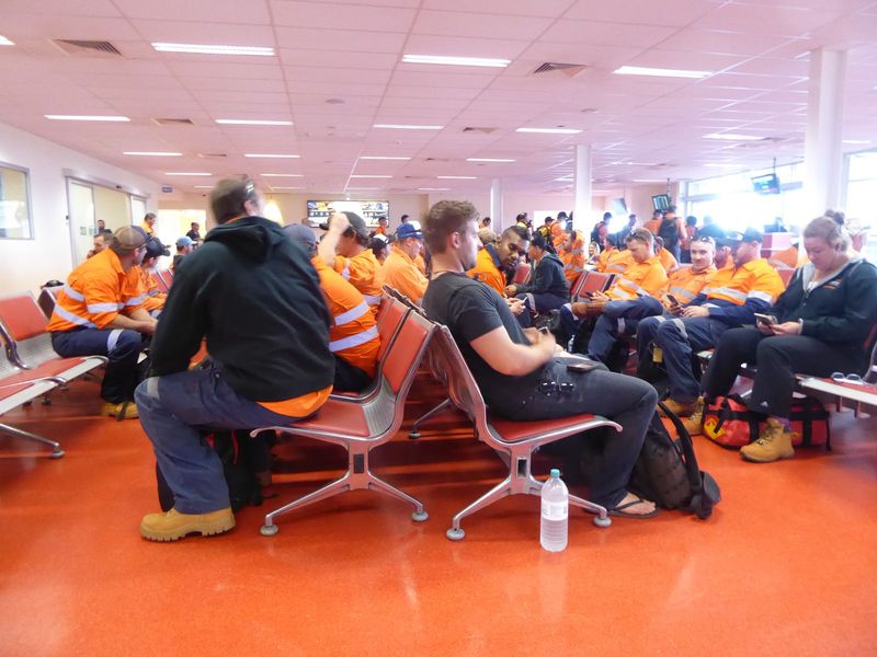 The departures lounge, with a certain ambience.