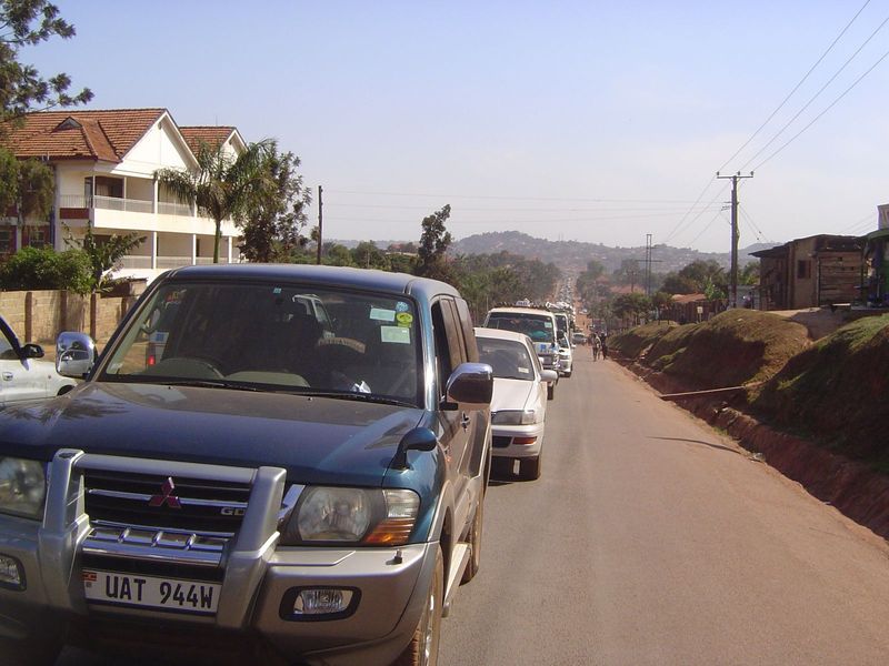 Meanwhile, along with death and taxes there's traffic, habitually jammed between Entebbe and Kampala. Since we're not moving, we might as we