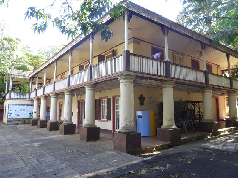 The nearby plantation-administration building.