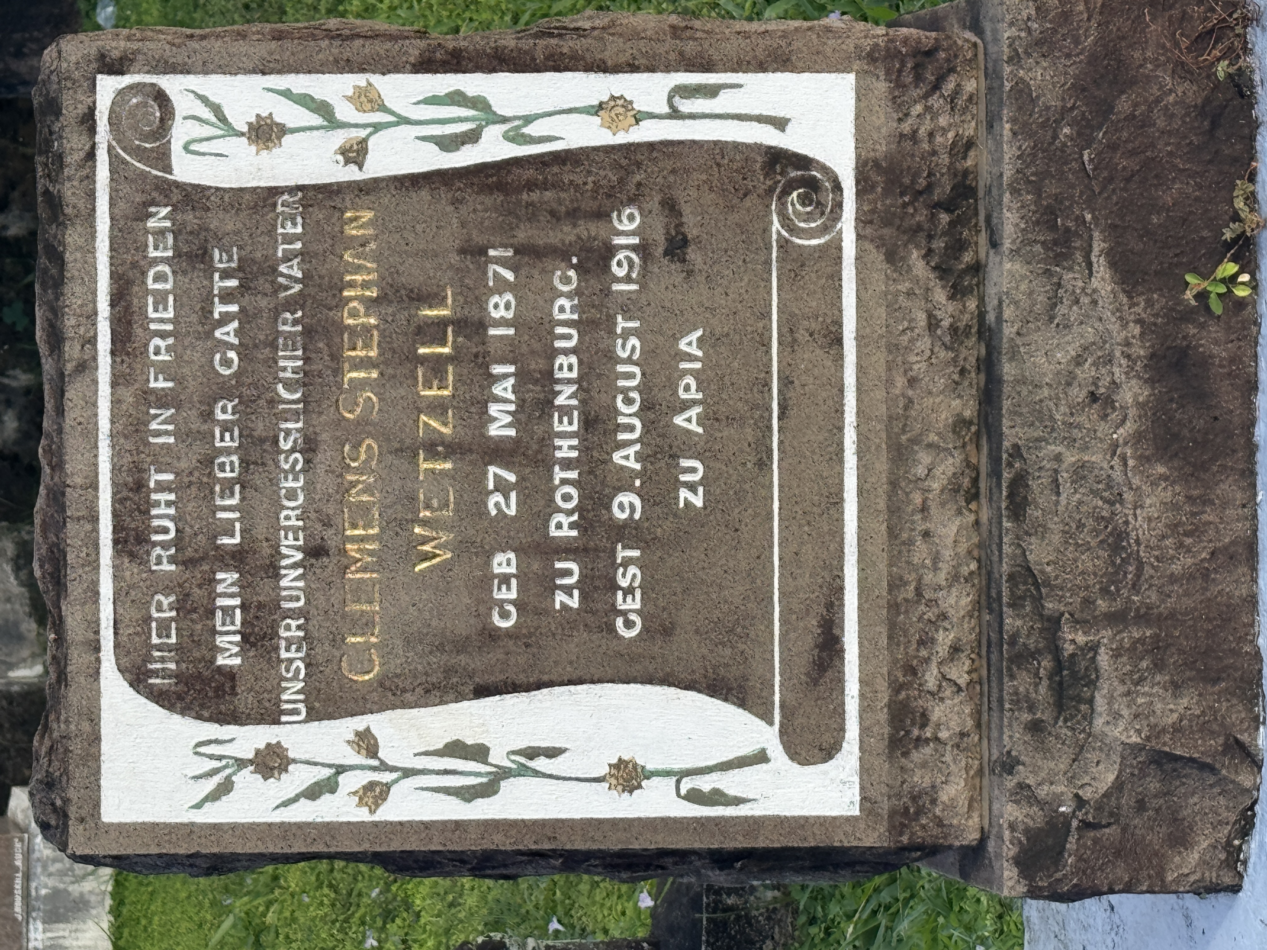 Clemens Wetzell owned a 258-acre cacao plantation in Siusega, now a built-up part of Apia.