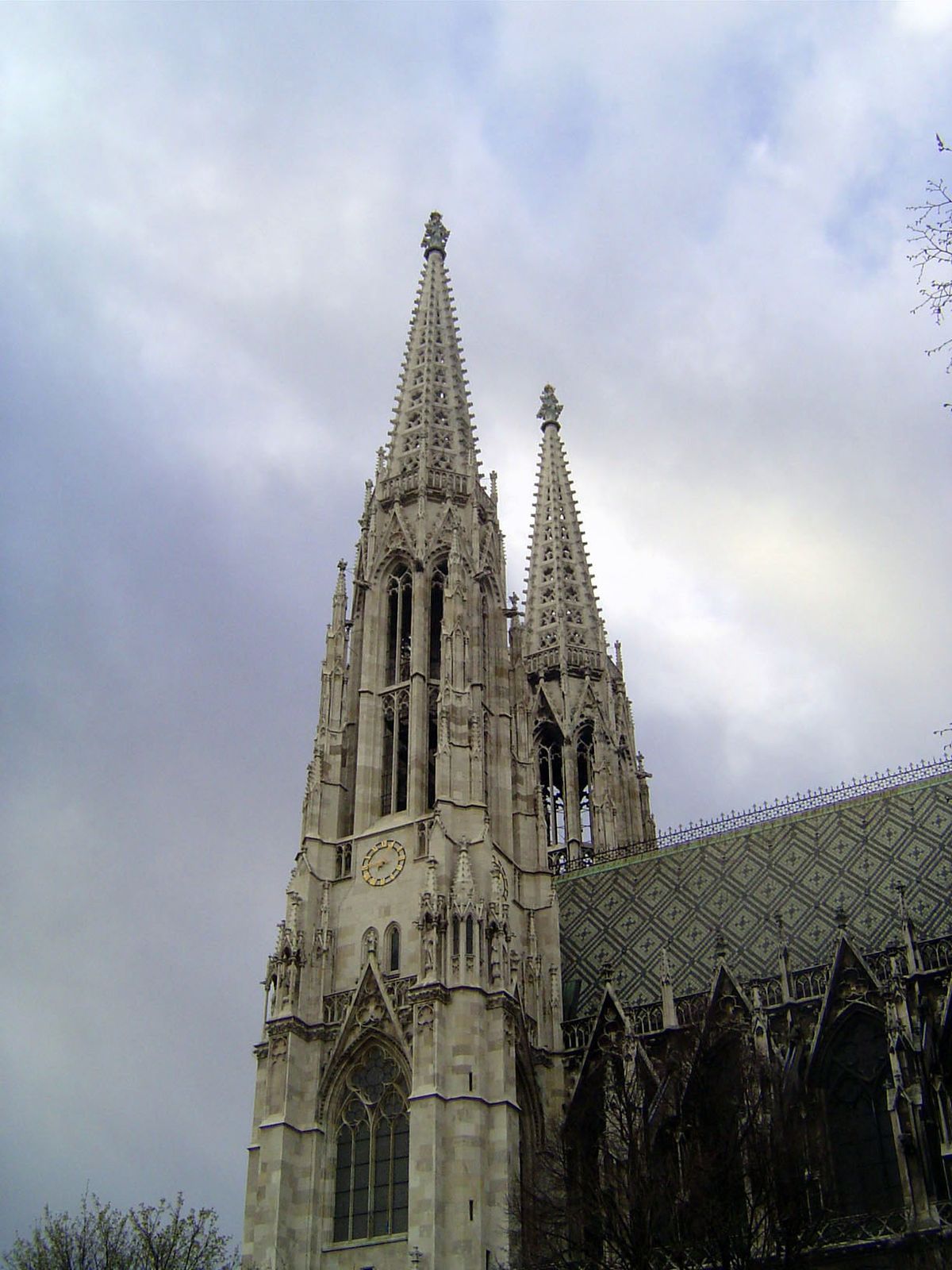 Another von Ferstel project, the Votive Church, completed on the Ringstrasse in 1879 to mark the escape of Franz Joseph from an attempted as