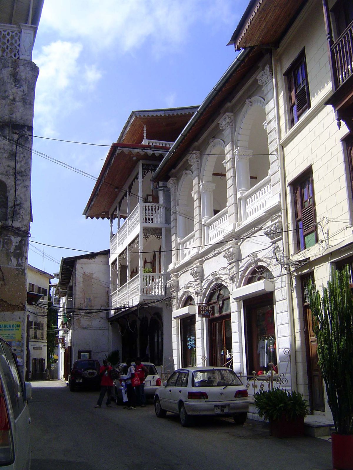 Certainly by its flamboyant architecture, in this case on Kenyatta Road, a main cross street.