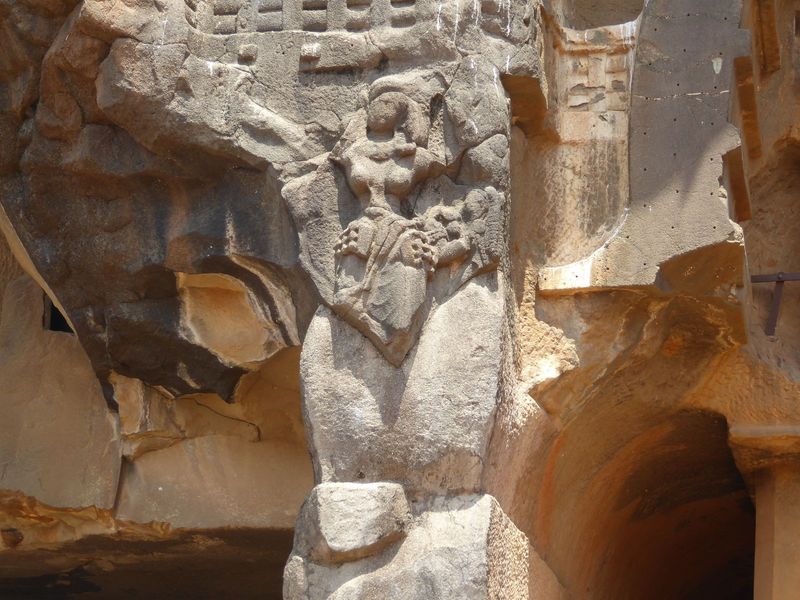 The most exotic feature of the cave, right up there with the timbers, is this figure of a woman. Burgess says only that it is "a female figu