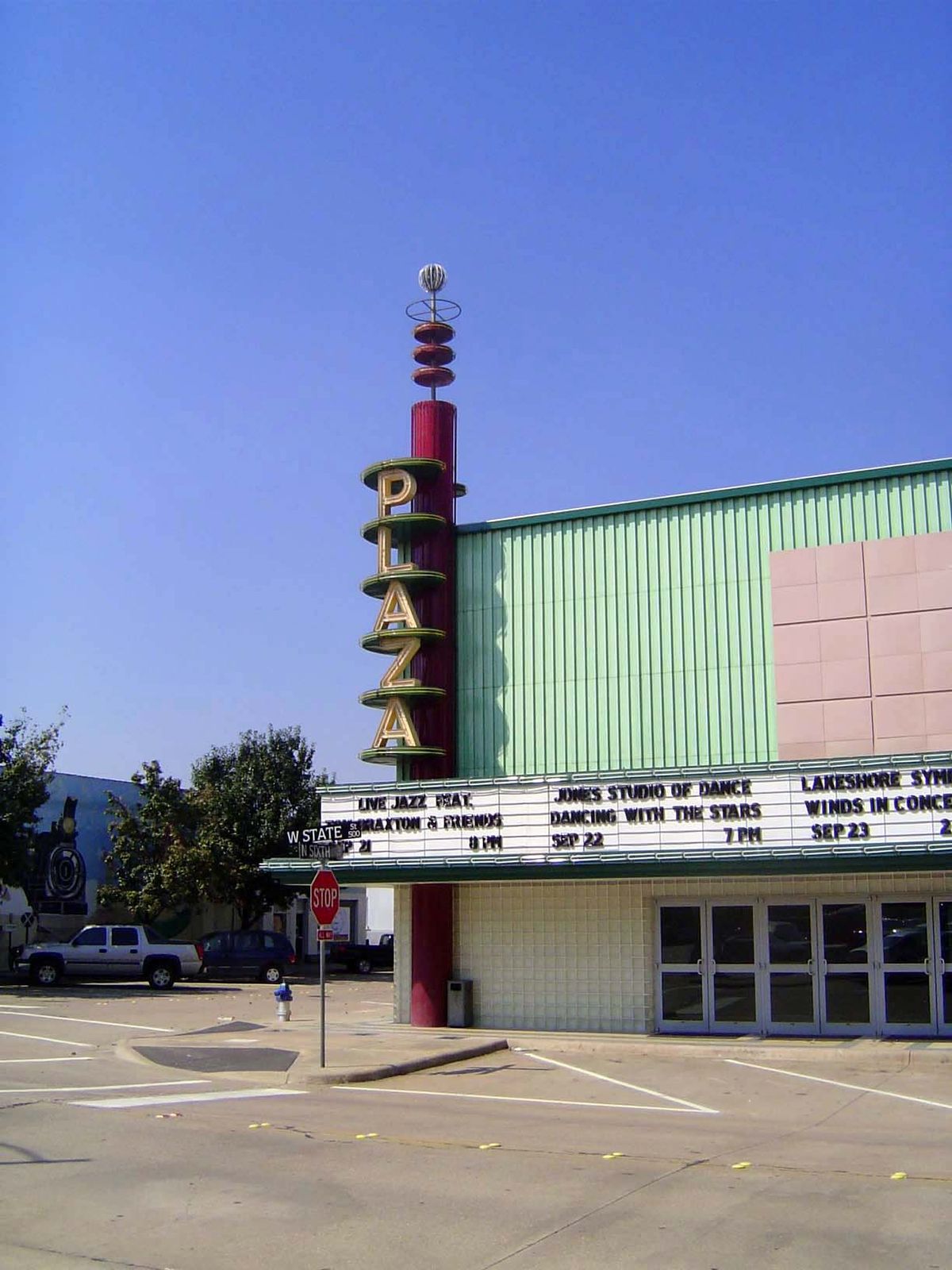 Somebody could make a map of towering signs like these. This one was added in 1950 to a theater from 1941. It's in Garland, once a freestand