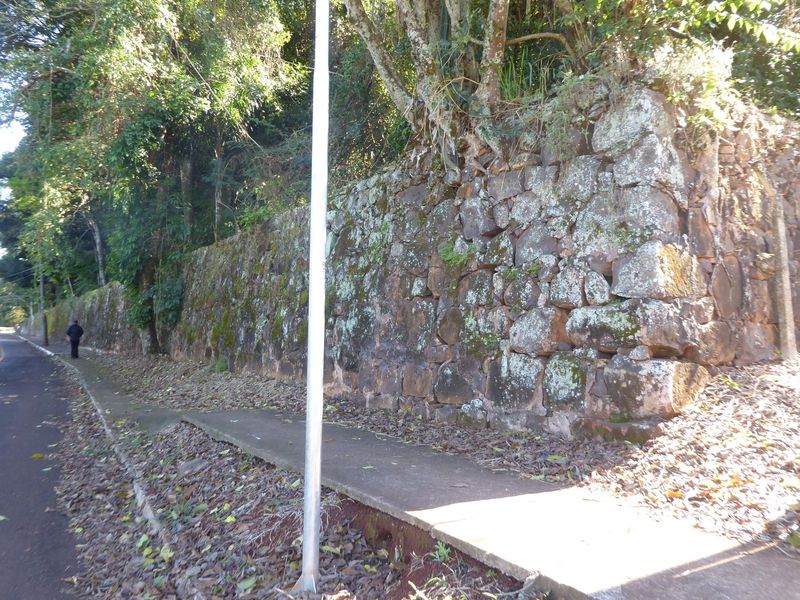 Just a wall, but what a wall. Whatever was up top is now buried in forest.