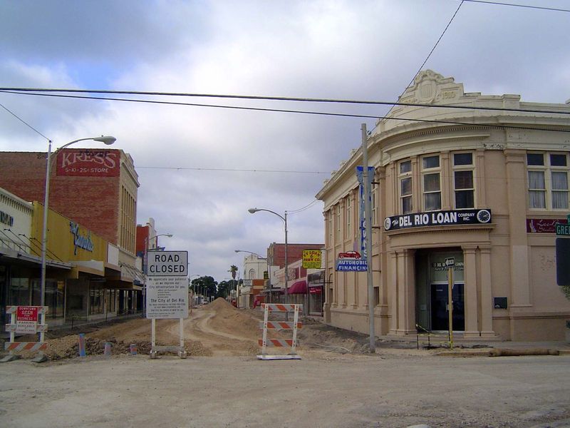 Summer, 2010: the corner of Main and Greenwood, the center of Del Rio.