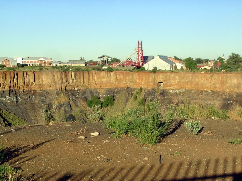 Another view of the hole, formally the Kimberley Mine. It started out as a hill, but a rush began in 1871. Two years later a town had sprung