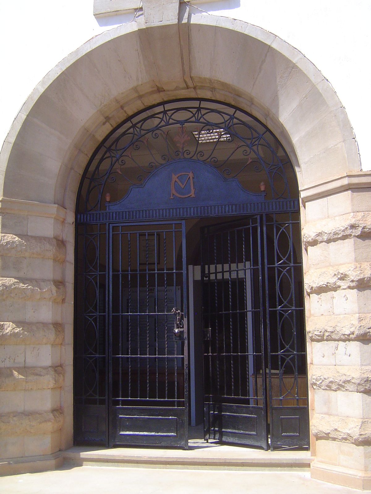Entrance with logo.