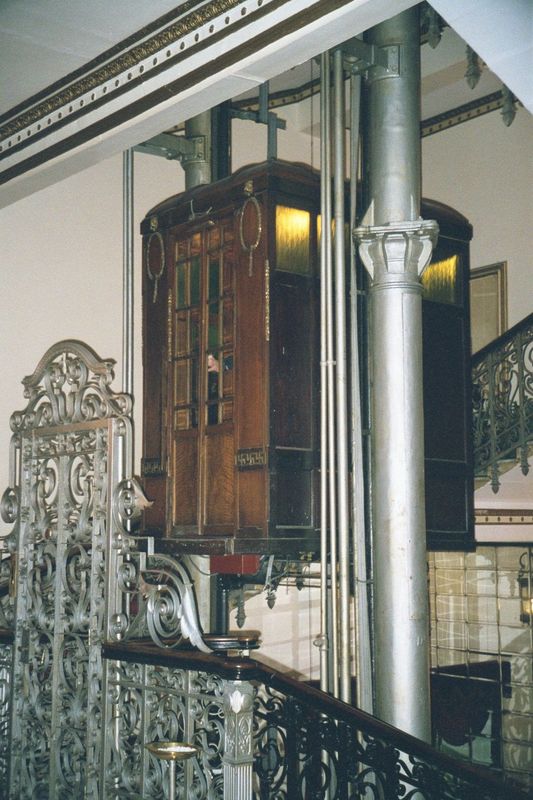 Very much in use still: the archaic elevator in the Perapalas Oteli, or Pera Palace Hotel, which was built in the 1890s by Georges Nagelmack