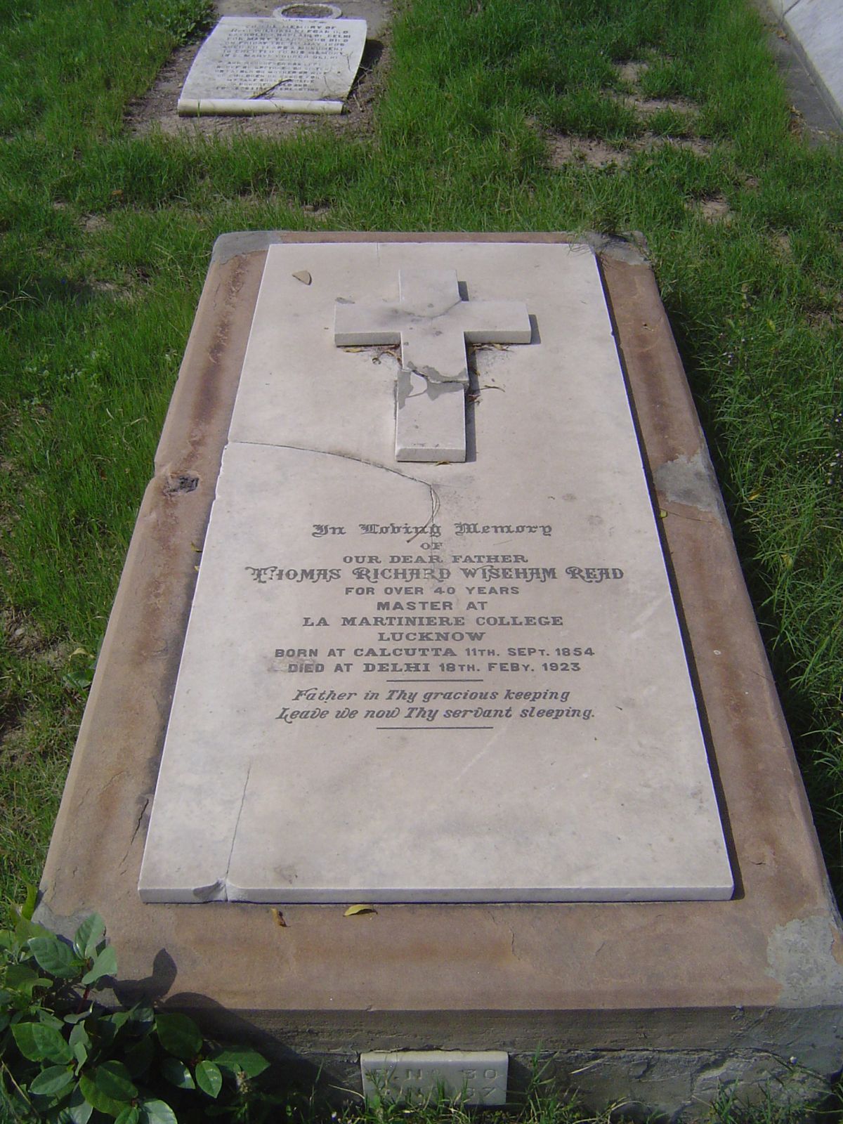 The Nicholson Cemetery remained opened for many years after 1857. Here's the grave of a school teacher from a famous institution in Lucknow.