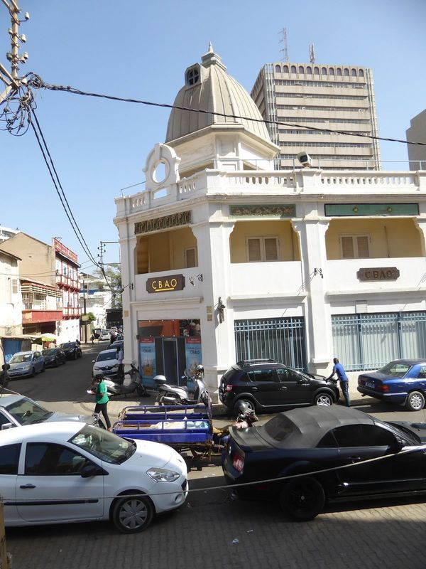 Across a street from the market, this is an early home of the Bank of West Africa, established in Dakar in 1901 as a private bank authorized