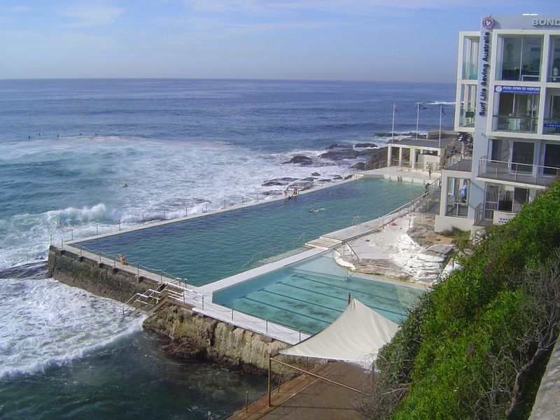 Swimmers, as distinct from surfers, may prefer the Bondi Icebergs pools above the south end of the beach. They were built after the Bondi Ic