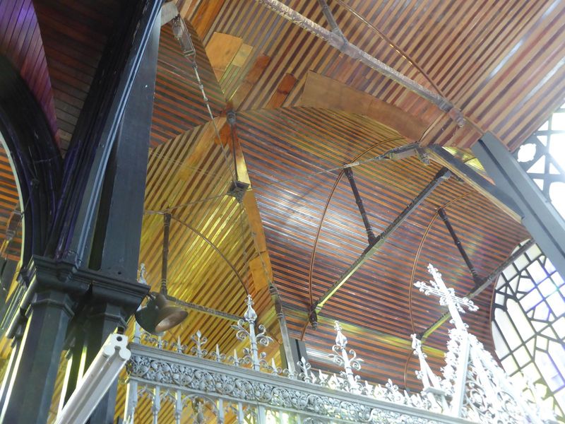 Not entirely with wood, however: the columns and braces are cast iron.