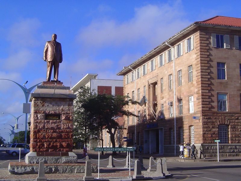 A statue of Joshua Nkomo was unveiled in 2013 at the corner of Main Street and Eighth. Main Street also got its name changed to J. Nkomo Roa