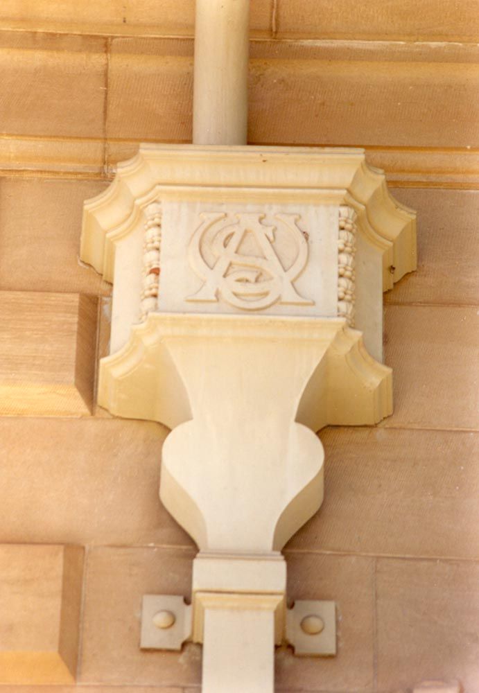 Everything was customized, even the drains, here with a logo for the Union of South Africa.