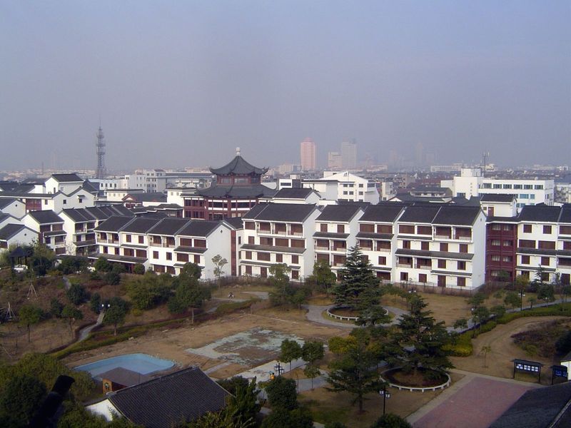 The "pagoda" is the lobby of the Suzhou Sheraton, a joint venture between Singapore's Somerset International and local Chinese who had their