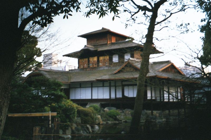 Hiun-kaku, the "pavilion of floating clouds." It's a tea room, moved here in 1615, when the nearby Fushimi Castle was destroyed.