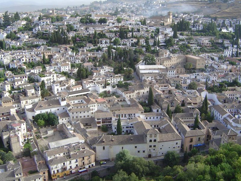 The view hasn't changed much; we're looking straight down slope to get a sense of the courtyard houses at the bottom.