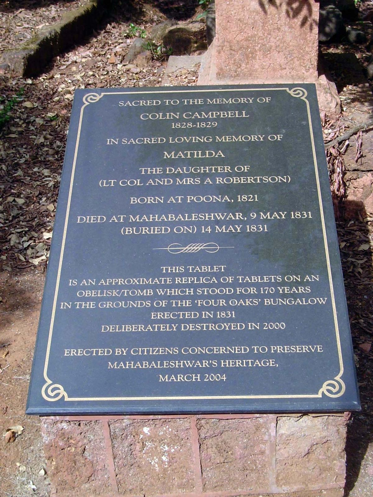 A recent monument, testament to the interest of some residents in the town's history.
