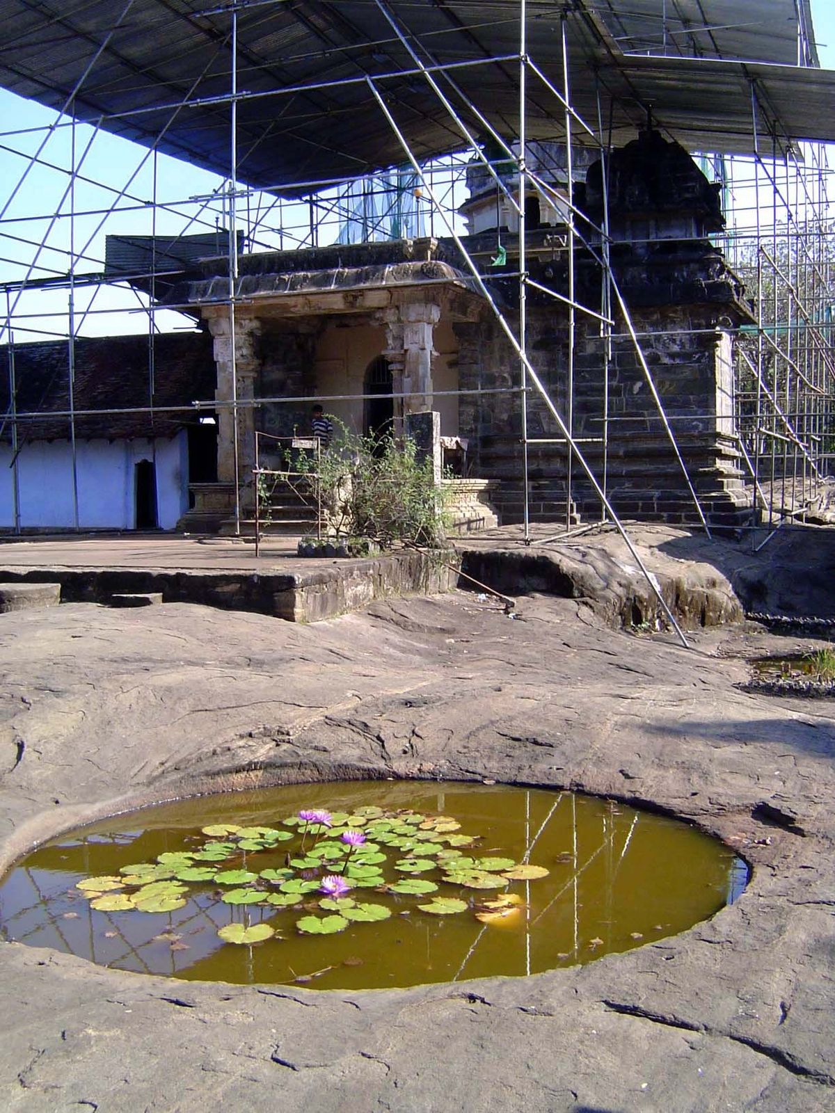 The temple sits on bedrock.