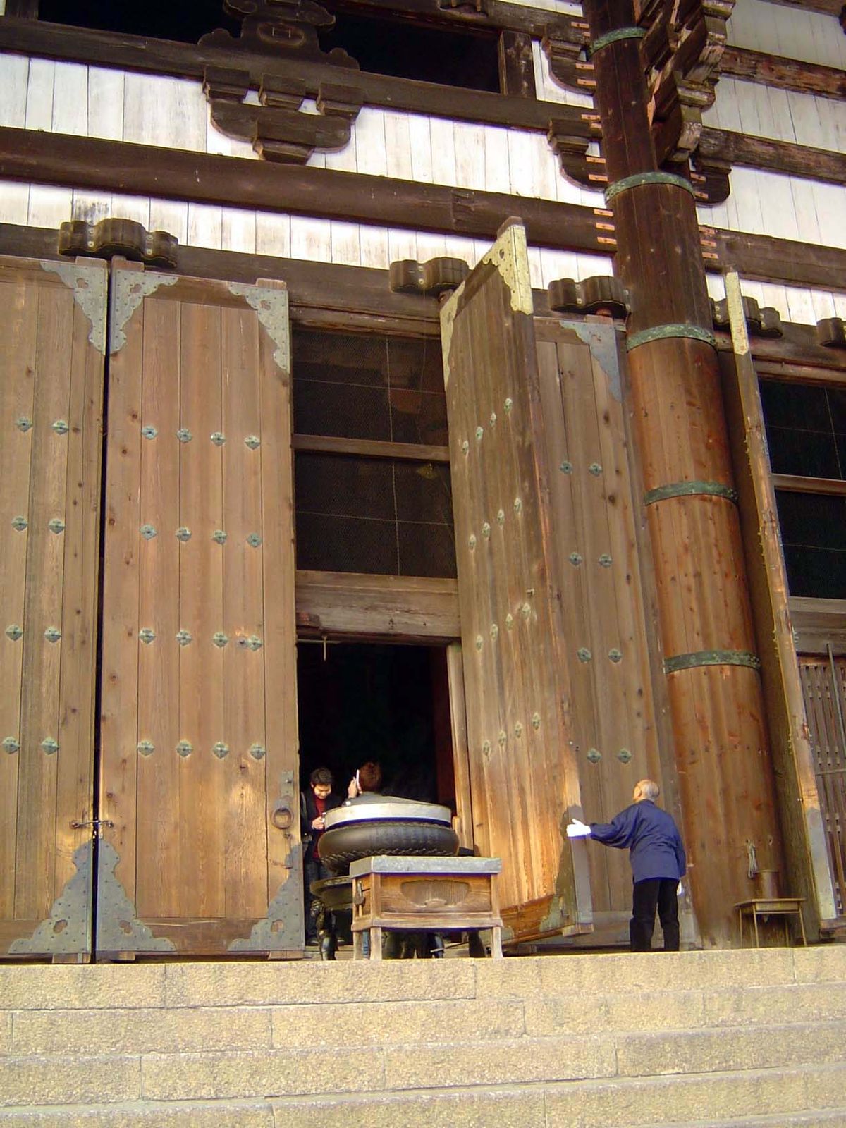The ponderous doors swing twice a day.