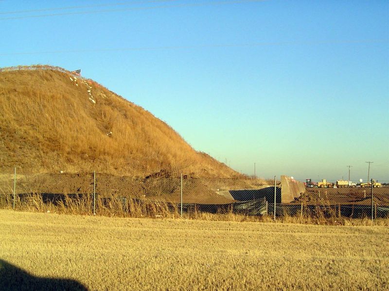 The concrete wall sheltered targeting machinery.