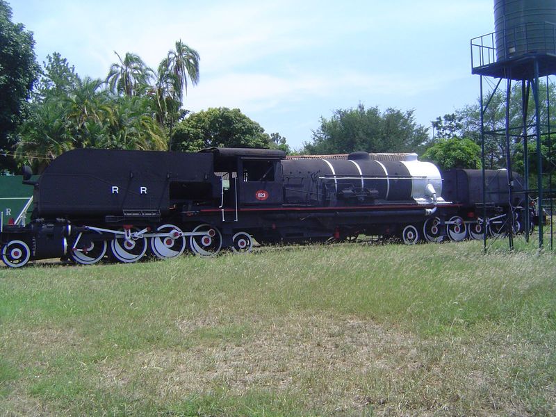 There's a rail museum in town, too, and it has a nice collection of Garratt engines. The letters do not indicate "rail road" but rather Rhod