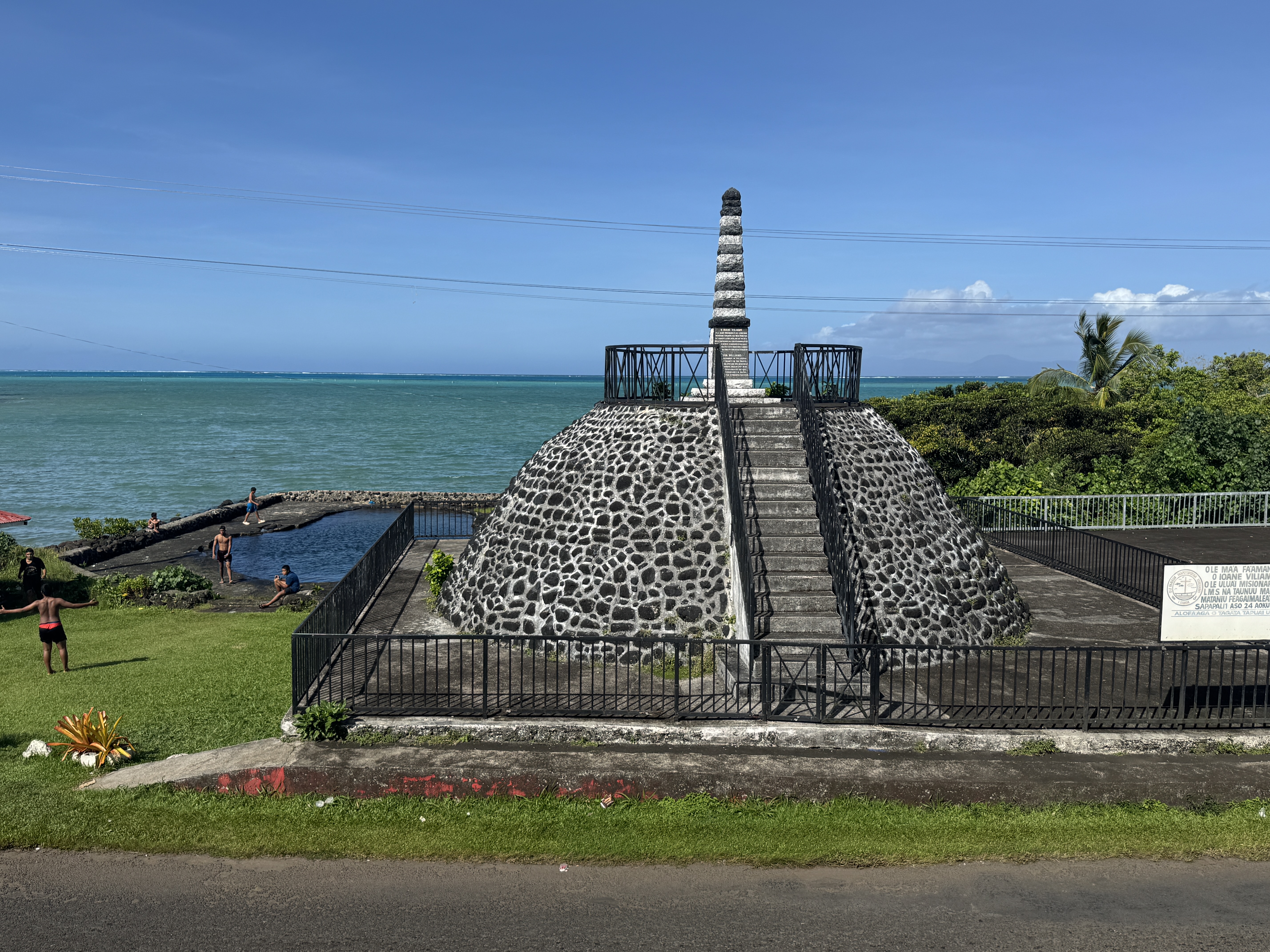 Tourists might also come is they are fascinated by missionaries.  Here's the monument marking the spot at the village of Sapapali'i where Jo