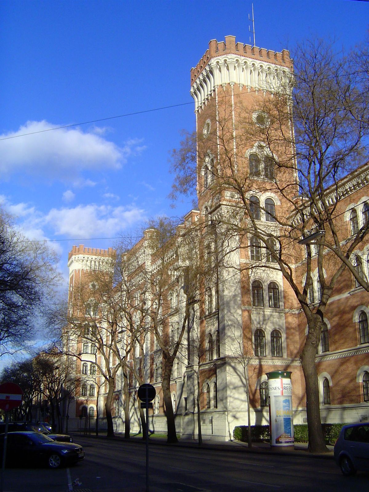 The Rossauer Kaserne, the Horse Forest Barracks, completed as part of the city's defenses in 1869. After World War II it became the headquar