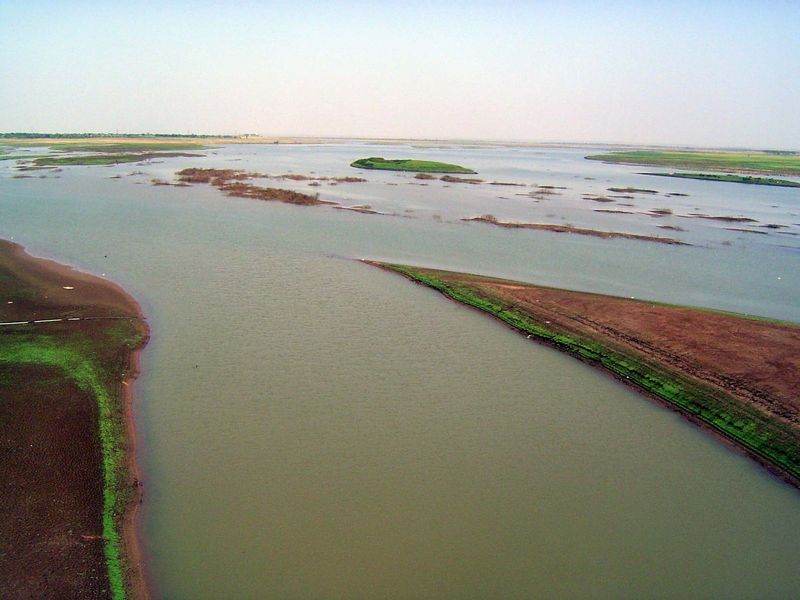 Here's the tail of the Almati Reservoir on the Krishna River.