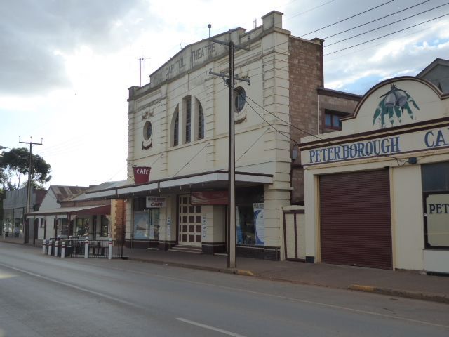 The Capitol Theater, with 1,020 seats, was in business from 1921 to 1976. The seats have been yanked to make way for an antiques store.
