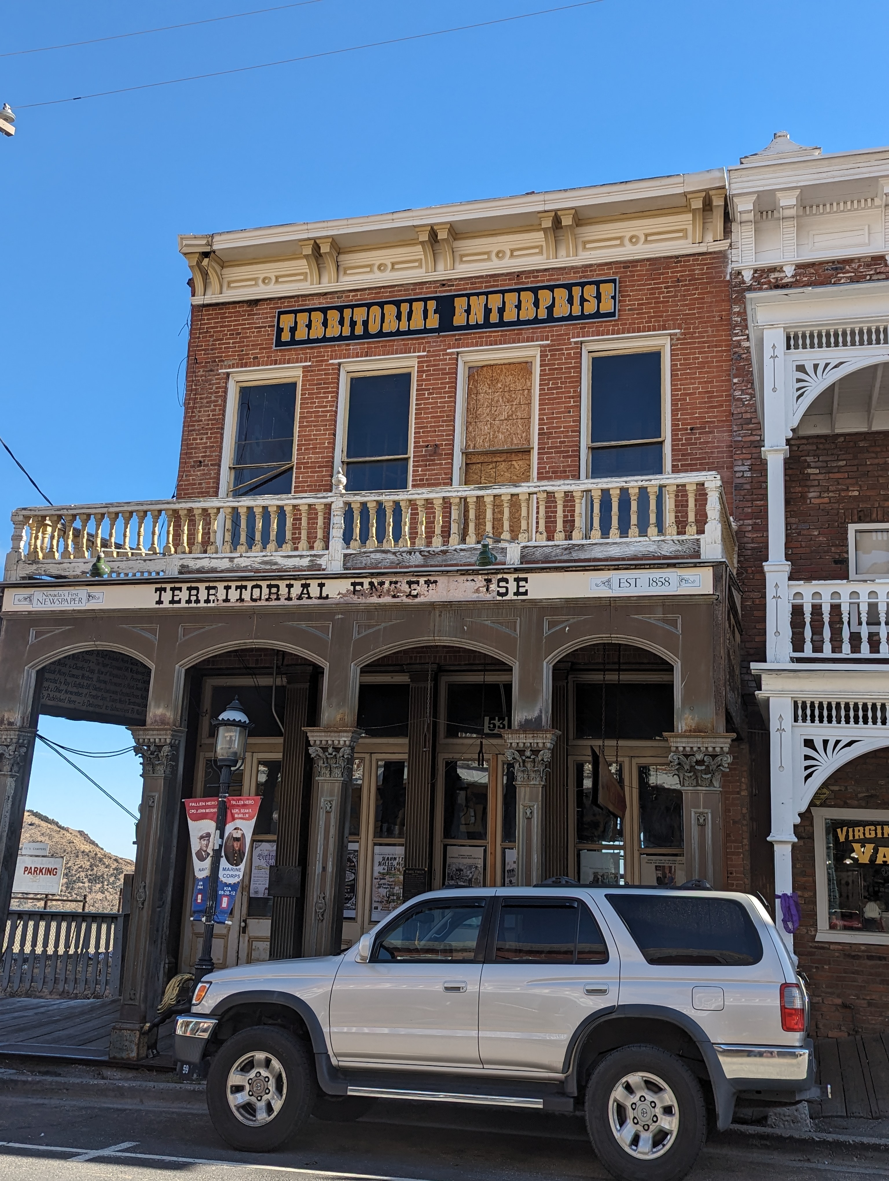 Yep--sorry, I mean yes--it's the place where Sam Clemens worked when he became Mr. Twain.  Alas, it's empty inside.  Just a shell.