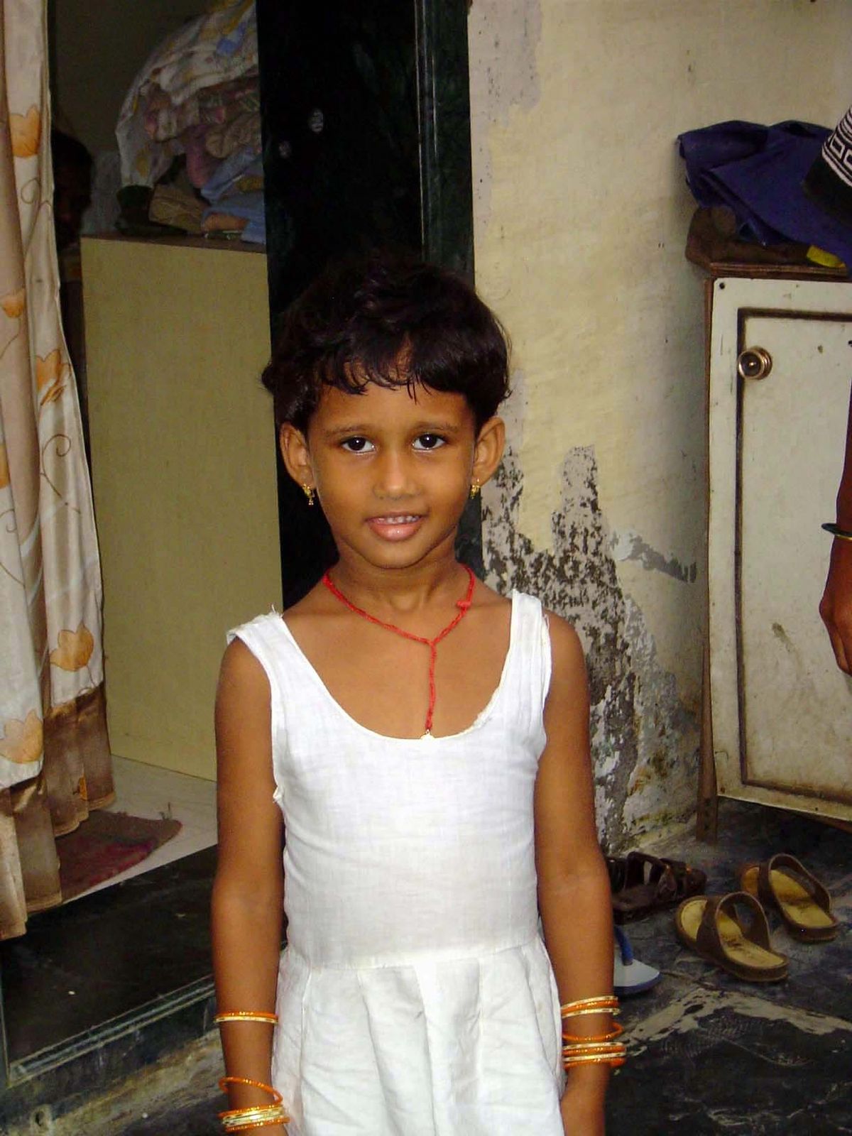 Girl in white.