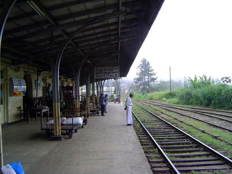 Haputale station, 25 miles past Nanu Oya. Midway between those two stations, the line reaches what apparently is the highest elevation of an
