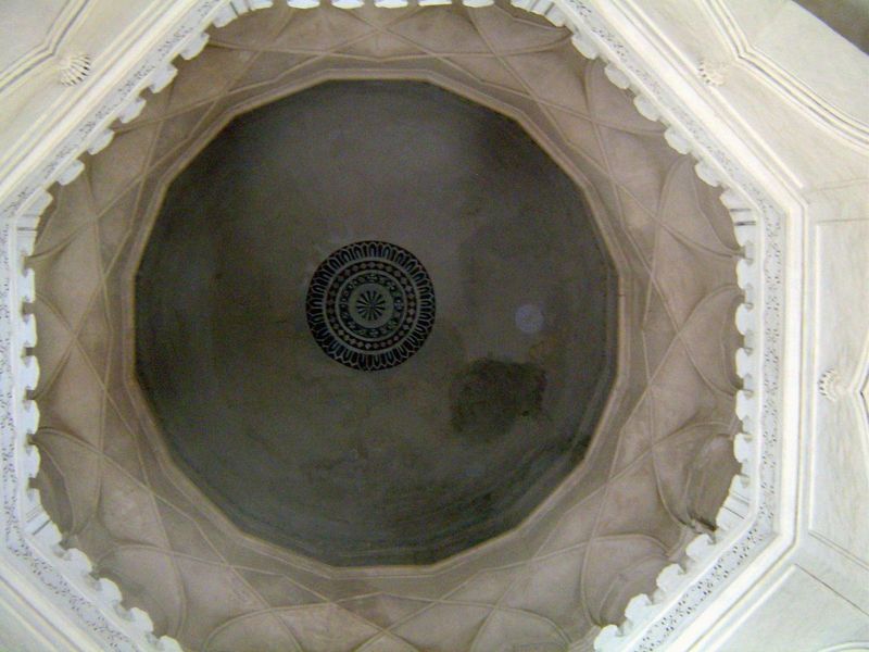 The dome of Muhammad's tomb, seen looking upward from inside.