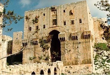 The entrance to the citadel, which is mostly in ruin but contains a mosque and Ayyubid palace.