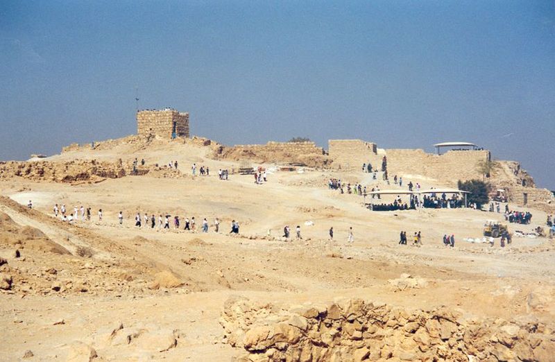 Up top. Groups listen soberly and without a trace of skepticism as tour leaders recount the history of Josephus, who tells of Romans conquer