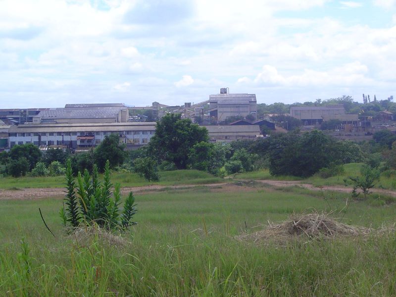 Here's the property from a distance, with the smelter and concentrator. As the deposit here was played out, nearby sources were developed, w