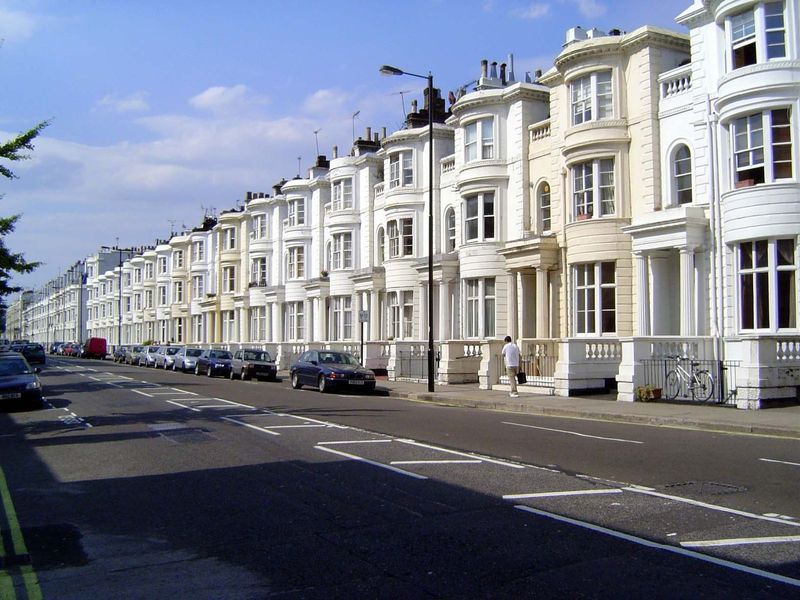 We can explore one set of terrace homes on Gloucester Terrace, near Paddington.
