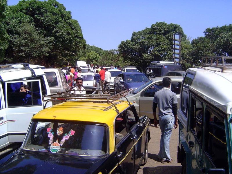 It's a popular place, reached by this dead-end road on which innocent motorists get caught in a tangle of vehicles trying to turn around.