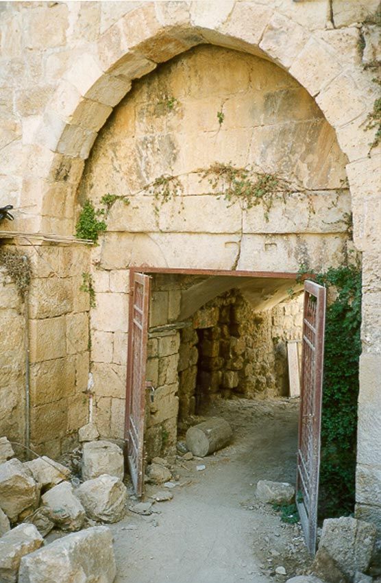 Entrance to the fortress, with a slit for a portcullis.