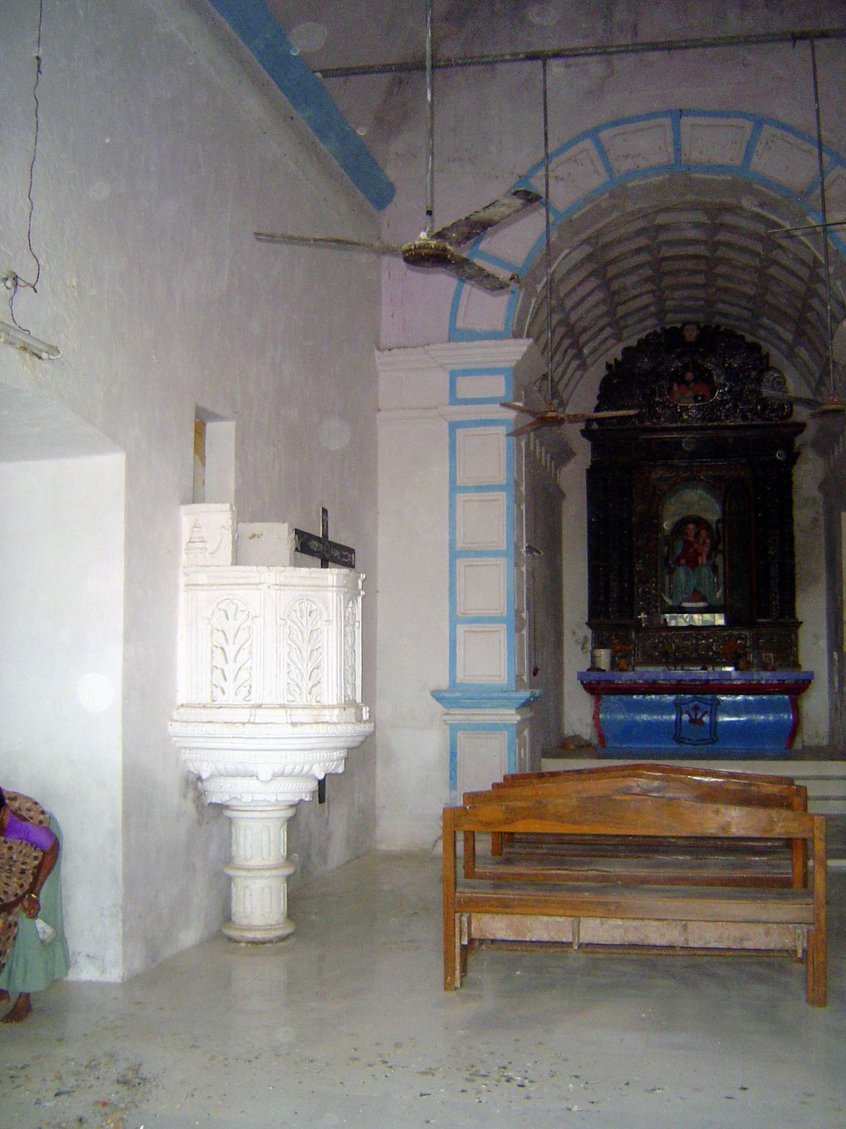 The interior, much like St. Paul's but smaller. There have been no Christians in Fudam since 1961, but the church is maintained for the Feas