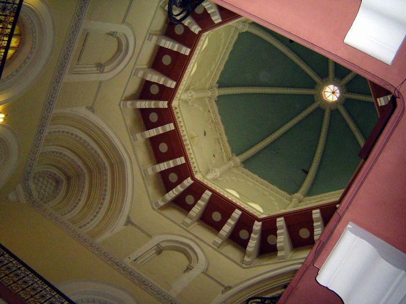 The interior of the hotel's dome.