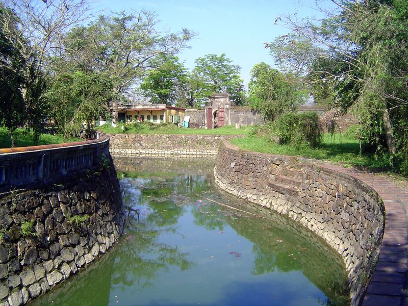 Moat feeding the pond.