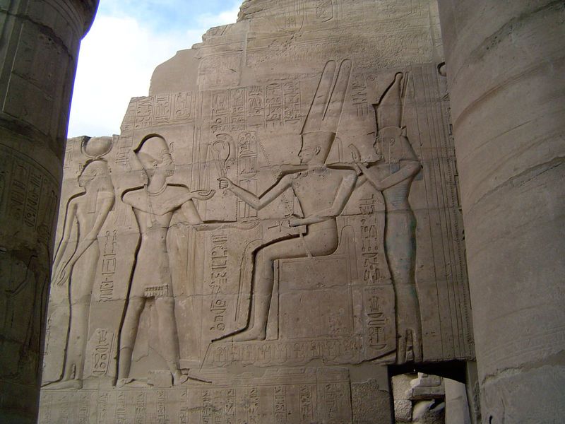Amen-Ra and Mut at the coronation of Rameses.