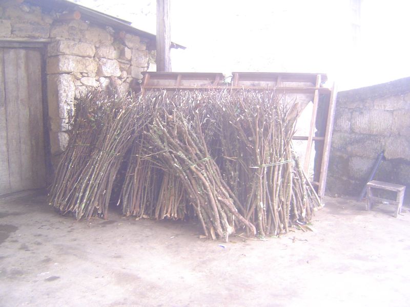 The houses are minimally heated, and the fuel is wood.