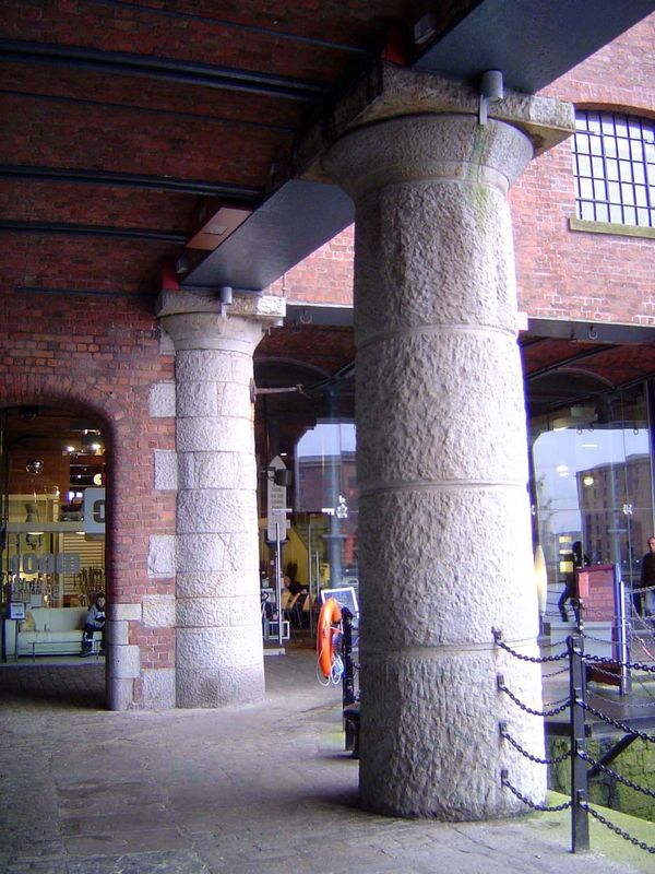 Cast iron was slightly cheaper than granite, but for some reason when the ends of the south warehouse were extended in 1853 the engineers ch