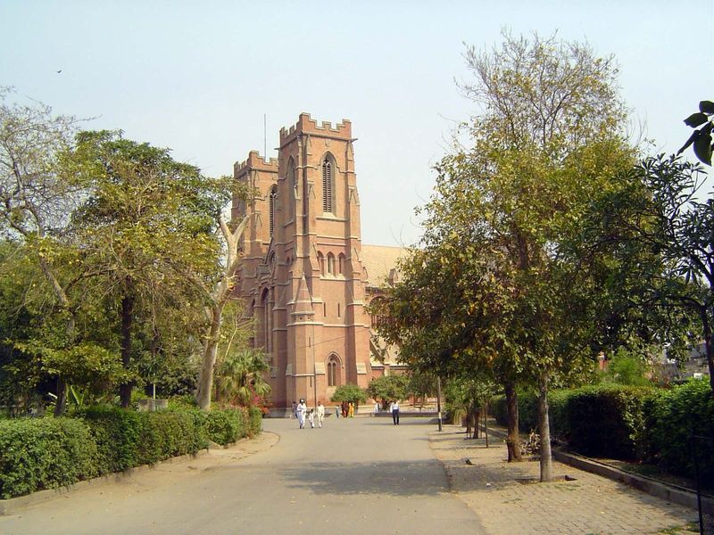 Lahore Cathedral was completed in 1887 to a design by Oldrid Scott, son of Gilbert; the towers were added in 1913. Photographs from 1925 sho