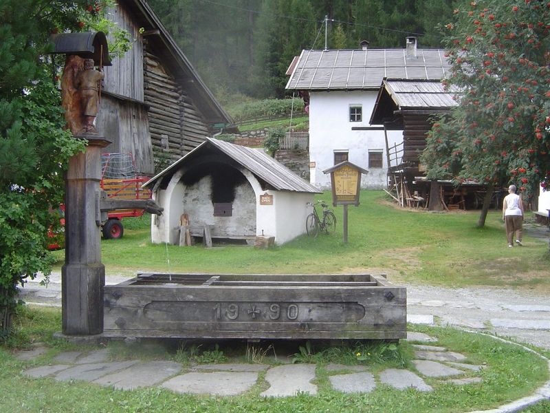 The trough is near a folk museum, one of many in Austria.