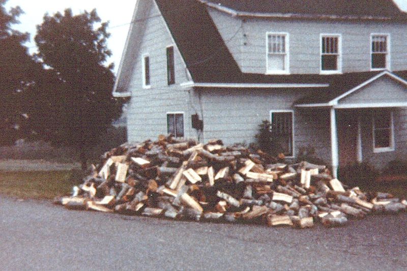 A farmhouse near Fort Kent, inhabited by perhaps five generations of one Acadian family. In 1980, there was a disused oil furnace in the bas